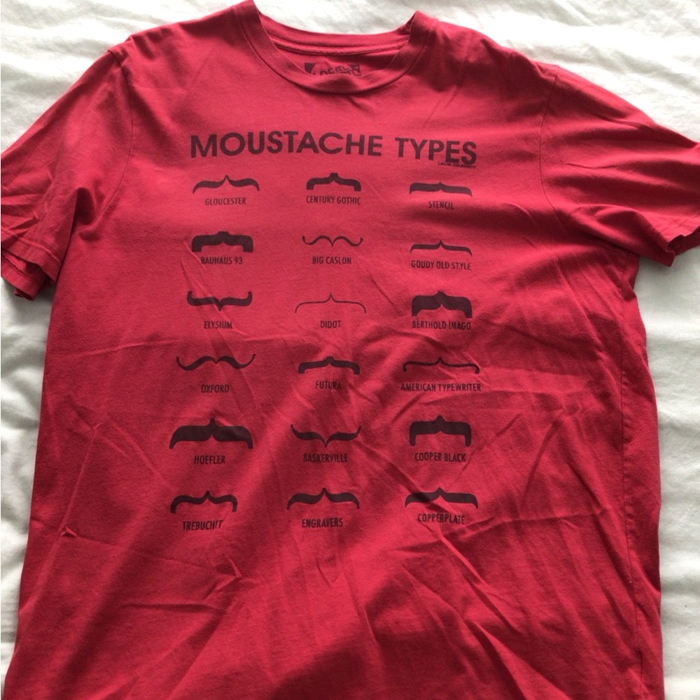 Moustache Types Red Tee